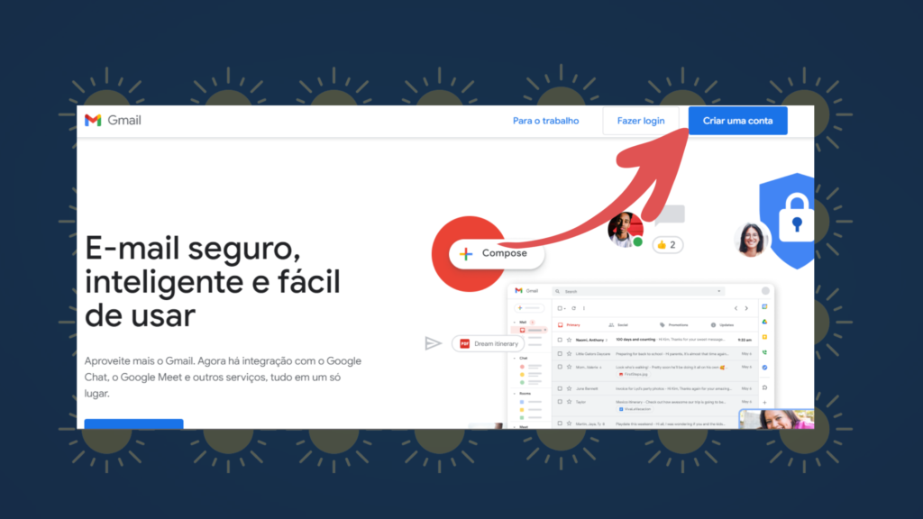 como criar um email gmail primeiro passo 1 1024x576 - Como Criar email no Gmail